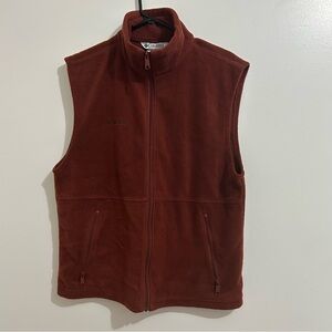 Columbia Sweater Vest Men Medium Cathedral Peak Red Rover Zip Fleece Outdoor